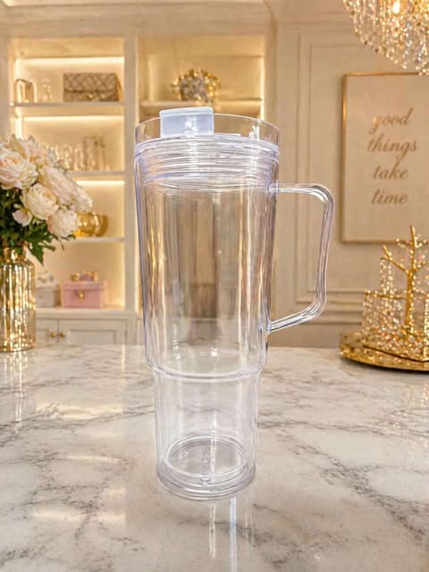 40 oz Snow Globe Tumbler with Handle